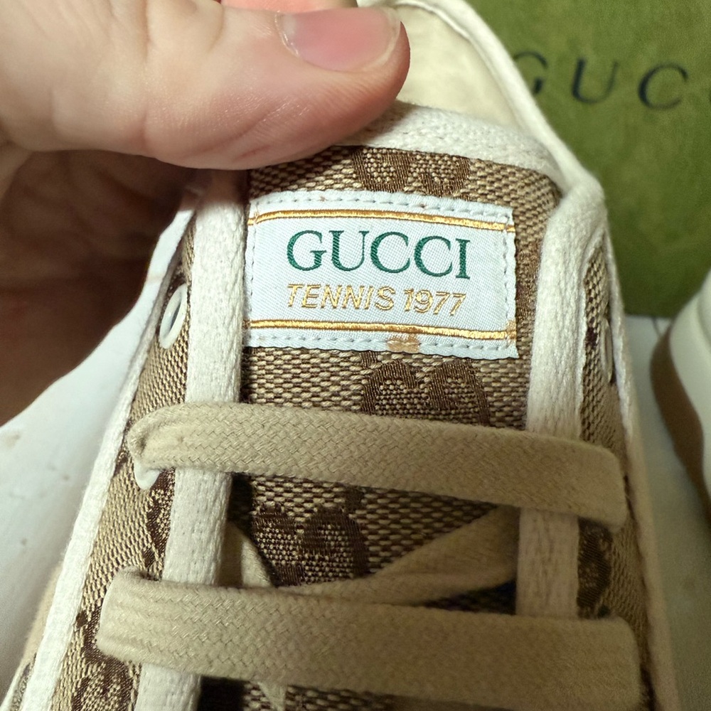 Gucci GG Supreme 1977 Tennis Canvas Sneaker Beige/Ebony-White Sz 11.5G / 12.5US - Picture 9 of 13